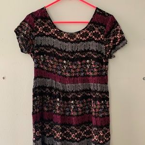 Floral Black Shift Dress